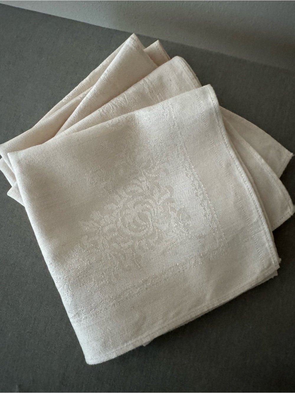 Vintage Cream Jacquard Napkins - Set of 6